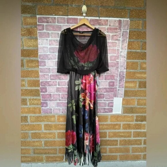 Komarov sheer floral print dress size small - Picture 1 of 13